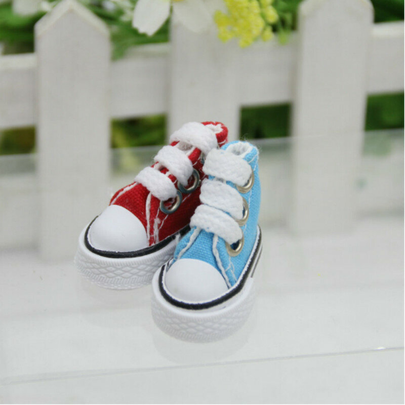 1Pair Doll Shoes Cute Lace Up Denim Canvas Shoes Fits 12 inch for BJD for   Dolls Boots Sneackers Russian Accessories 2019