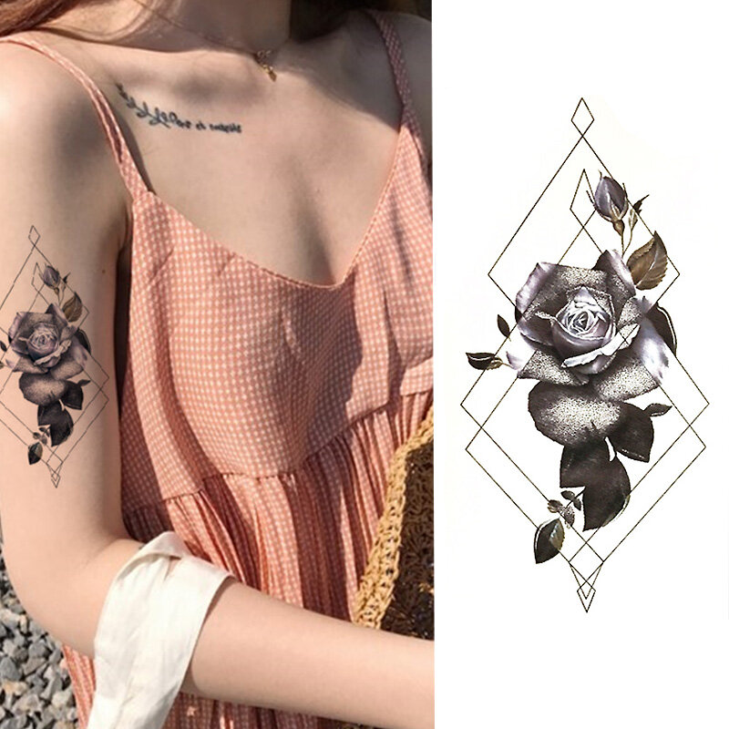 Водостойкая Временная тату-наклейка, боди-арт на руку, временные татуировки для женщин