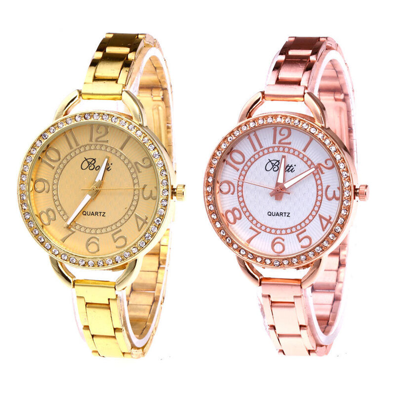 Модные женские повседневные Кристальные тонкие кварцевые наручные часы с браслетом из нержавеющей стали