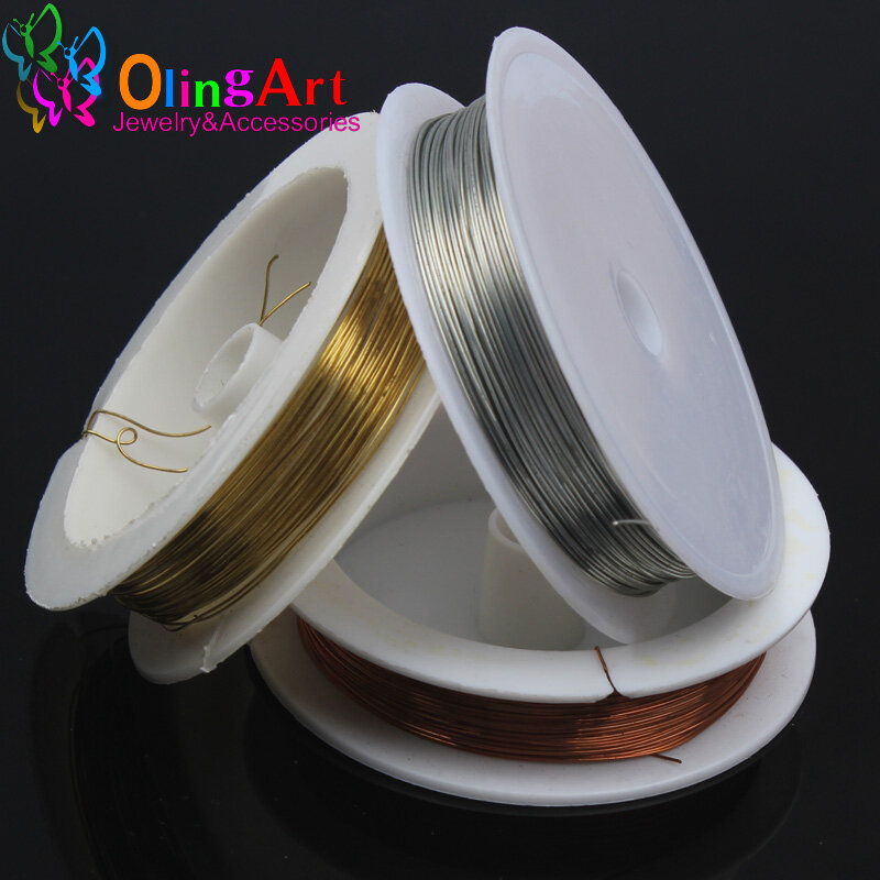 OlingArt 0.3MM 3roll/lot Silver Golden Copper plated Beading wire Accessories DIY Bracelet choker necklace Jewelry making 2019