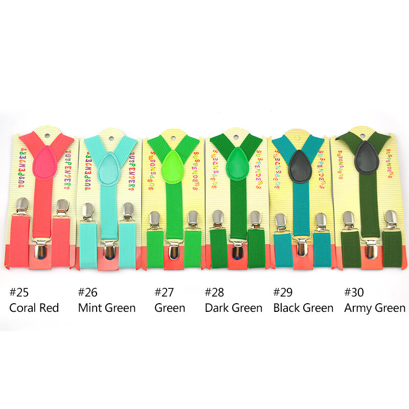 New KIDS Suspenders 2.5cmx65cm 36colors Mix Children/Boys/Girls Suspender Elastic Braces Slim Suspender Y-Black Suspenders/Belt