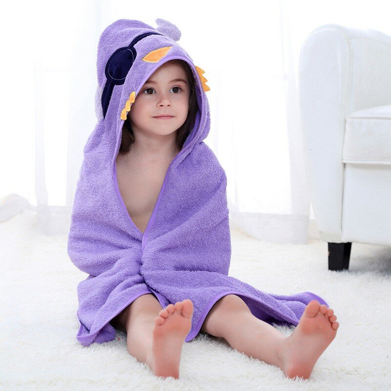 COOTELILI-Bata de dormir de algodón para bebé, pijama con capucha de dibujos animados, ropa de baño Infantil