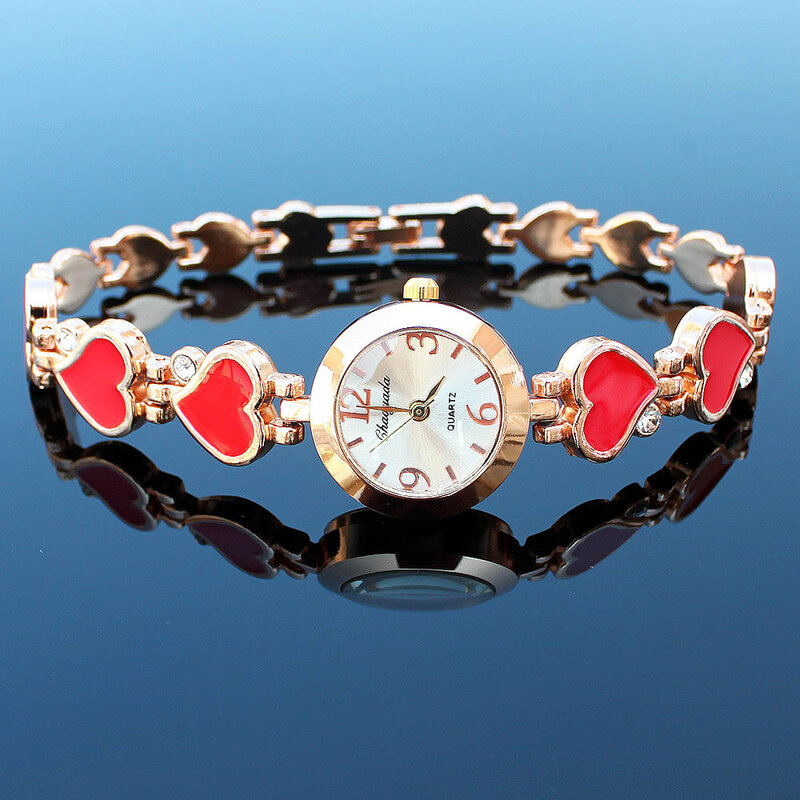 Chaoyada Heißer Beliebte Mode Herz Strap Fasthion Quarz Damen Mädchen Uhr Quarz Armbanduhr Geschenk Kleid Armbanduhr O25