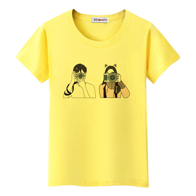 BGtomato Футболка "Влюбленные" Корейская одежда kawaii рубашка Женская Футболки для друзей футболка горячая Распродажа брендовая одежда