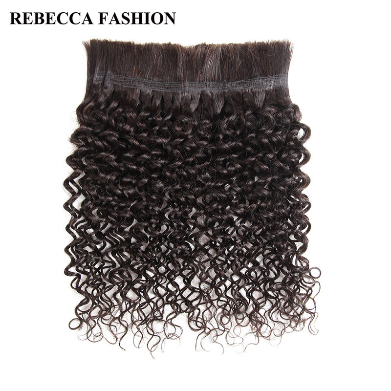 Rebecca brazylijski Remy kręcone ludzkie włosy hurtowo dla oplatania 1/3/4 włos wiązki 10 do 30 Cal kolor 1B/99J przedłużanie włosów