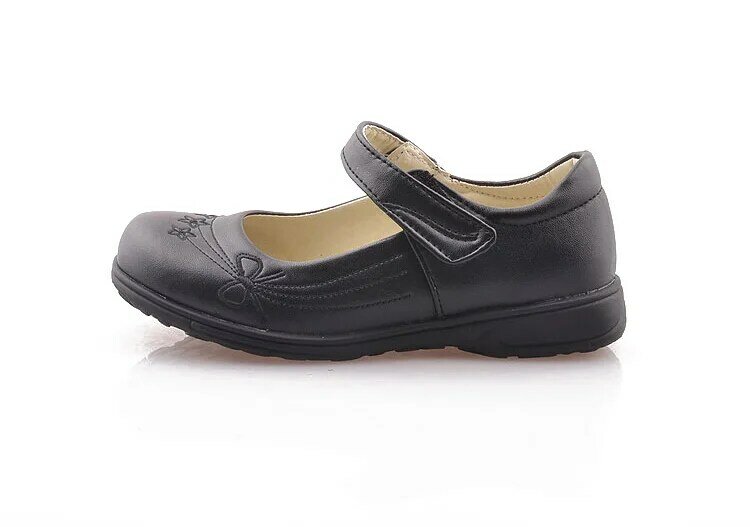 New fashion Girls Leather Shoes Black Autumn Anti Slip Flat with Kids Party Wedding Princess Shoes for Girls school shoes