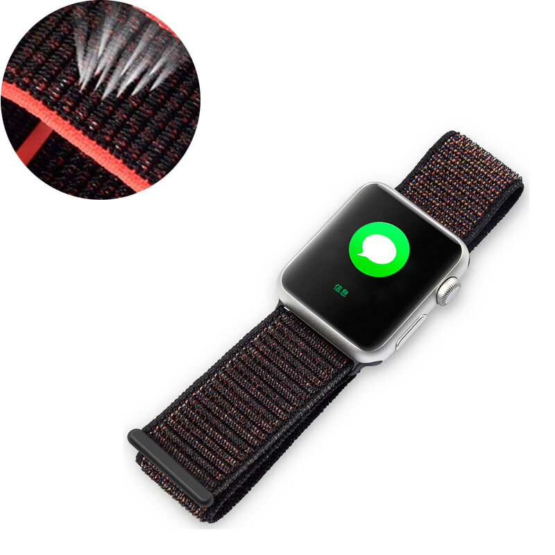 Sport loop strap per apple watch band 42 millimetri 38 millimetri doppio-strato di nylon del tessuto cinturino per iwatch 5/4/3/2/1 44 millimetri 40 millimetri braccialetto