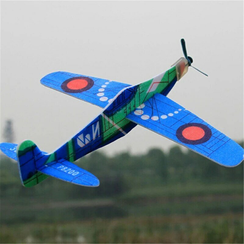1 sztuk ręcznie rzut latające szybowiec samoloty EPP pianki samolot Mini samolot bezzałogowy zabawki modele dla dzieci losowy kolor 19cm
