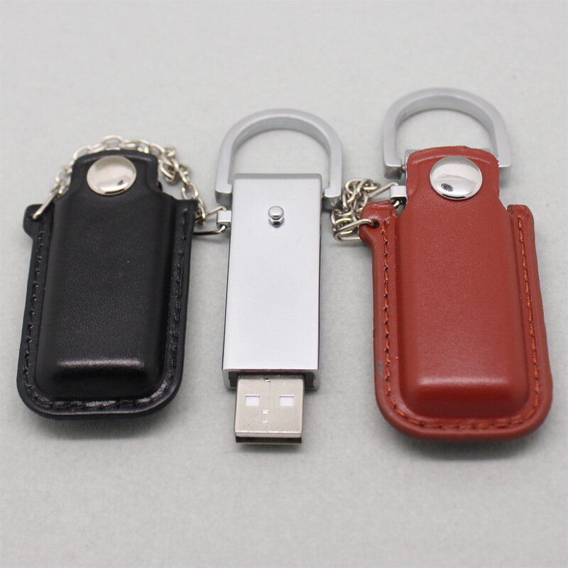 Pen Drive USB 2,0 Flash Drive, tarjeta de almacenamiento de cuero, 32gb, 64gb, 128gb, 256gb, 512gb