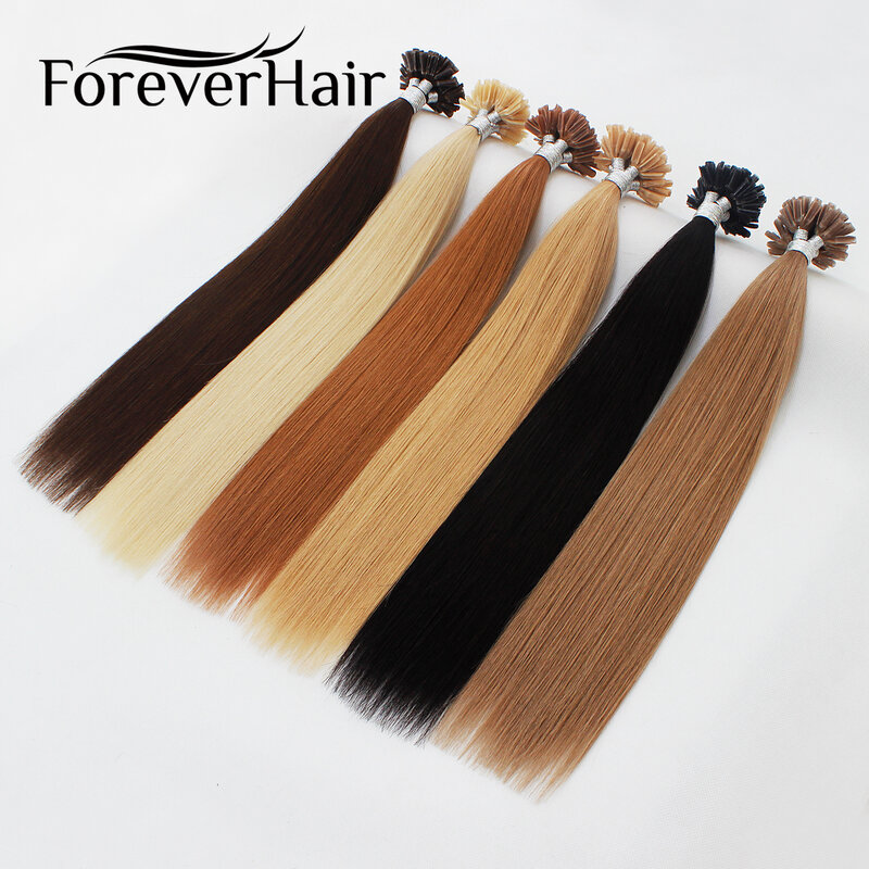 Накладные пряди волос FOREVER, 0,8 г/локон, 14 дюймов, 100% натуральные волосы Remy для наращивания, 50 шт./упаковка