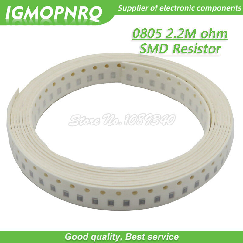 Resistor de chip smd 300 0805 m ohm, resistor de chip 1/8w 2.2m 2m2 2.2-0805 m com 2.2 peças