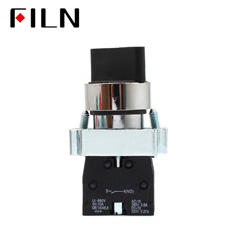 22mm Latching 1NO  2-Position Rotary Selector Select Switch Black  Push Button Switch XB2-10X_21