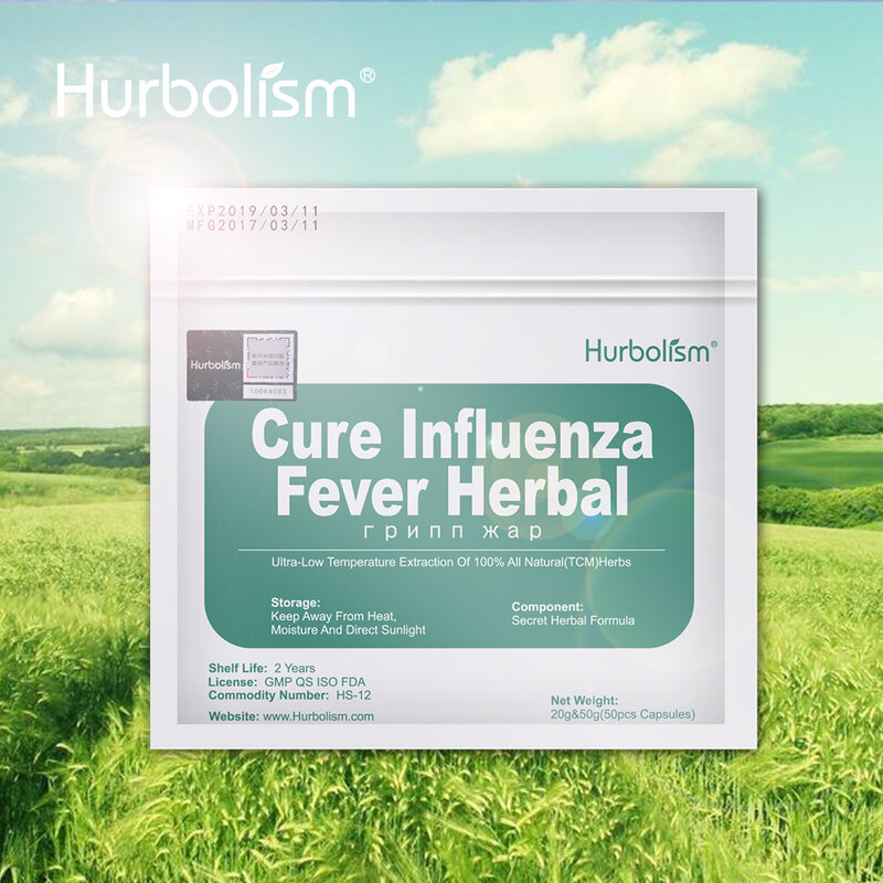 Hurbolismo nueva fórmula para curar la fiebre de la Influenza, curar la cefalea y los mareos causados por la Influenza, tomar frío, 50 g/lote