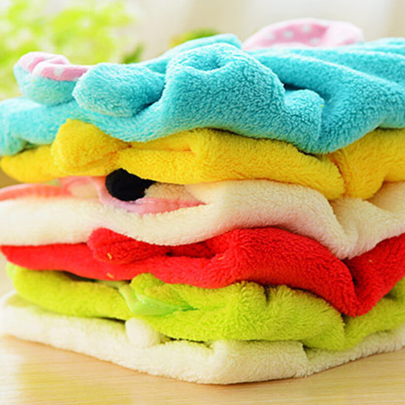 Hot Baby Hand Towel Soft Children's Cartoon Animal Hanging Wipe Bath Face Towel Baby Hand Towel Cartoon Hanging Bath Towel