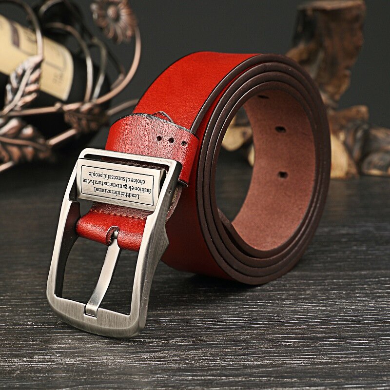 DINISITON-Cinturón de cuero genuino para hombre, cinturones de diseñador, hebilla de Pin de piel de vaca de alta calidad, regalo Vintage