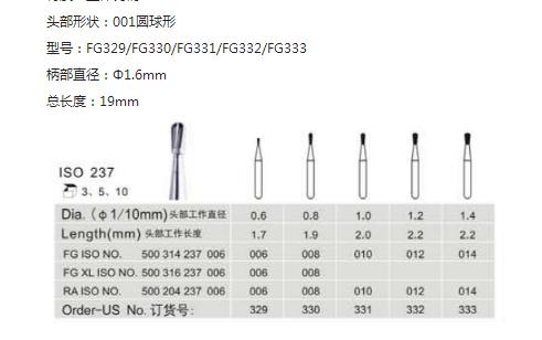 10 Buah Bor Karbit Tungsten Gigi Klinik Laboratorium Gigi FG Bur Kecepatan Tinggi FG 330 FG 331