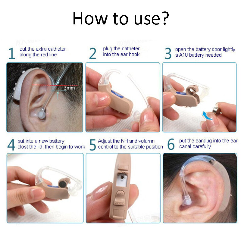 Bouchons d'oreille en forme de champignon en silicone avec bouchons d'oreilles en Tube avec Tube pour prothèses auditives BTE
