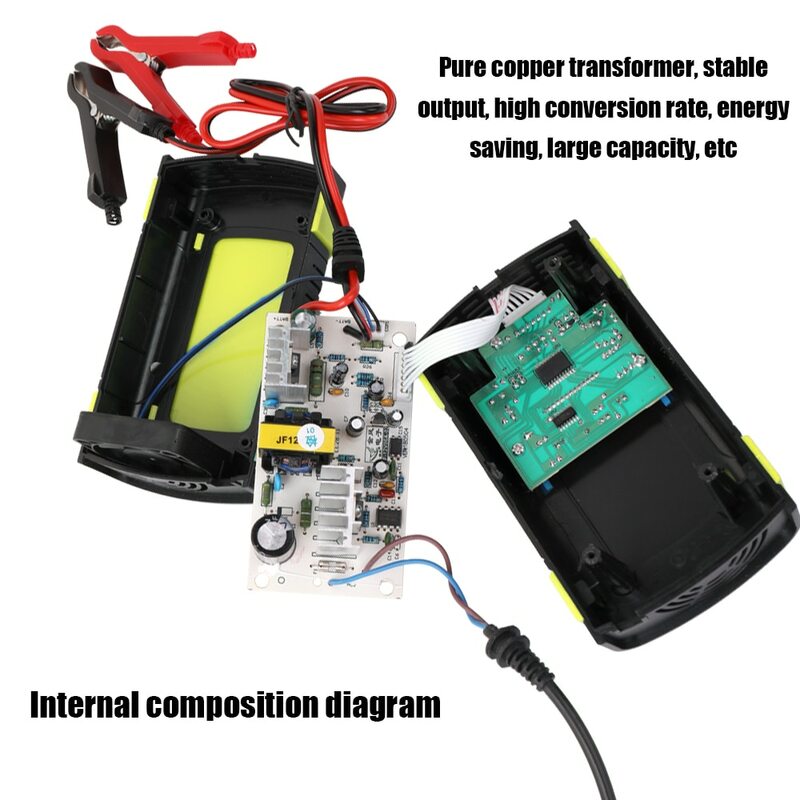 Cargador de batería automático para coche 110V 220V 12V 6 A, pulso de carga rápida inteligente, pantalla LCD Digital de ácido de plomo seco húmedo