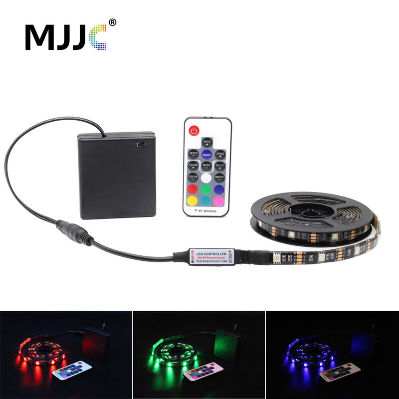 LED Strip Battery Operated Dimmable Waterproof RGB 5V SMD 5050 RF Remote Control TV LED Tape Stripe Ribbon Light for Computer