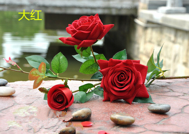 Roses polygonales artificielles, fausses fleurs, pour mariage, fabricants, ouverture, magasin d'usine