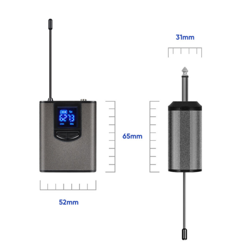 Microphone sans fil Portable UHF 1/4 "sortie pour enseigner la Lecture Microphone Lavalier/casque avec émetteur et récepteur