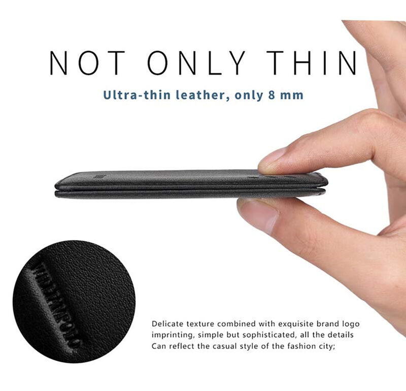 100% ultra-cienki kompaktowy mały portfel ręcznie posiadacz karty mężczyźni uchwyt Cad krótki projekt nowy