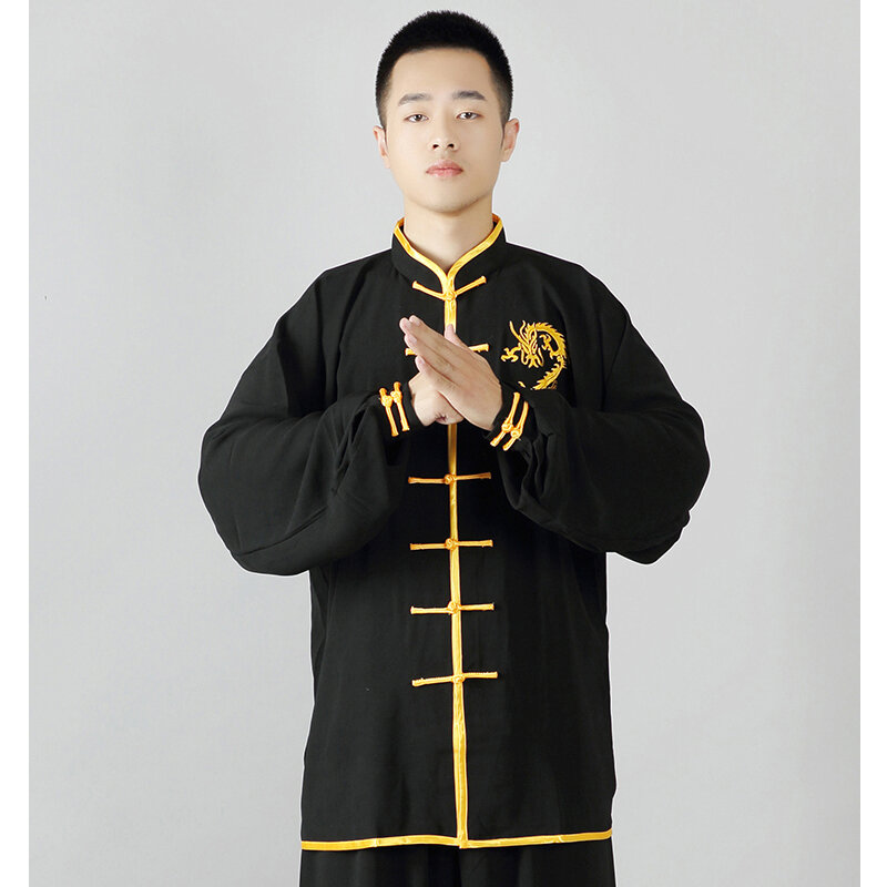 Uniforme de artes marciales, trajes de Kung Fu, ropa de Tai Chi de manga larga, ropa tradicional china, Taiji al aire libre, Sprots de la noche para caminar