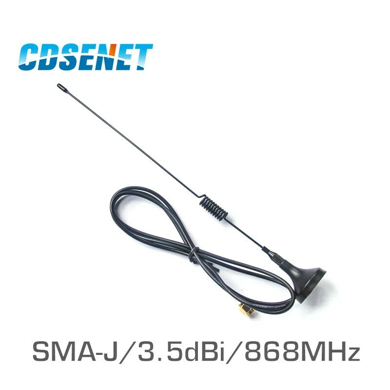Antena con ventosa uhf de alta ganancia, módulo inalámbrico, 868MHz, CDSENET, TX868-XPL-100, 3,5dbi, SMA macho, omnidireccional, Wifi, 2 uds./lote