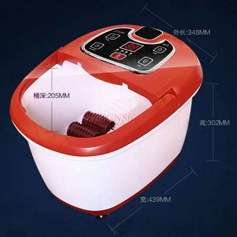 Bacia de aquecimento automática para banho e pés, equipamento elétrico de massagem, temperatura constante, com base de espuma