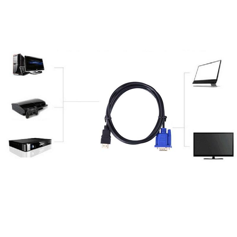 Cable VGA 1,8 m HDMI a VGA HD convertidor de Cable de Audio convertidor macho a hembra 10,2 GB/S HDMI macho A Cable auxiliar VGA