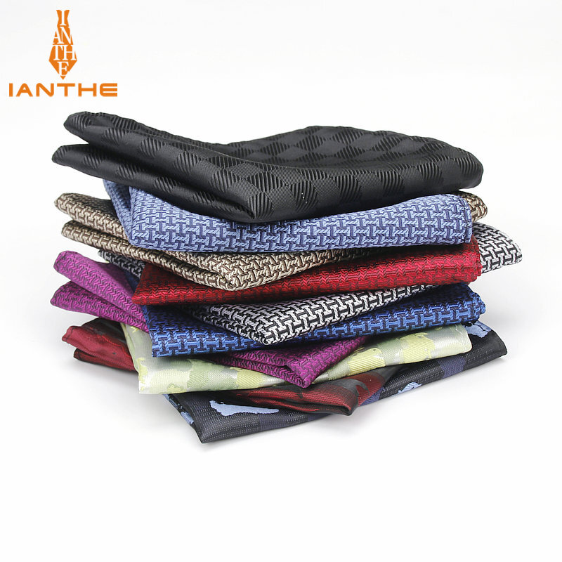 Marca masculina bolso quadrado padrão geométrico lenço moda hanky para homem ternos de negócios hankies toalha acessórios 25cm * 25cm
