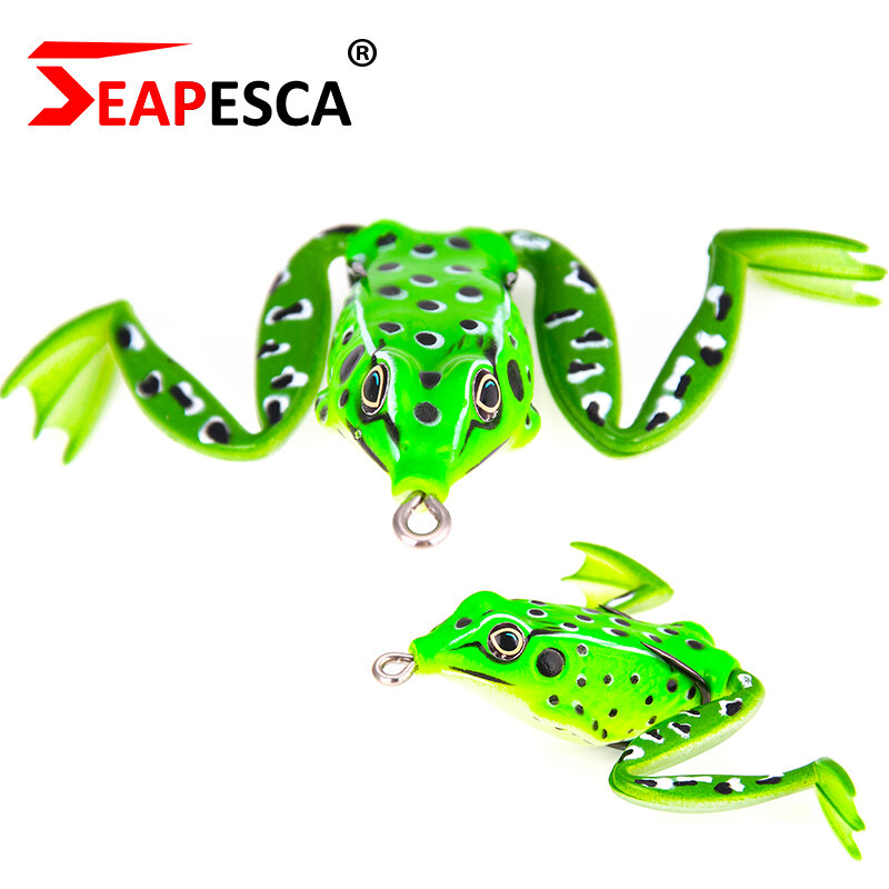 SEAPESCA 1 pc Imitação Realista De Borracha Sapo Isca Soft 55mm 12g Artificial 3D Olhos Afiada Gancho Isca Sapo isca Pesca Enfrentar YA183