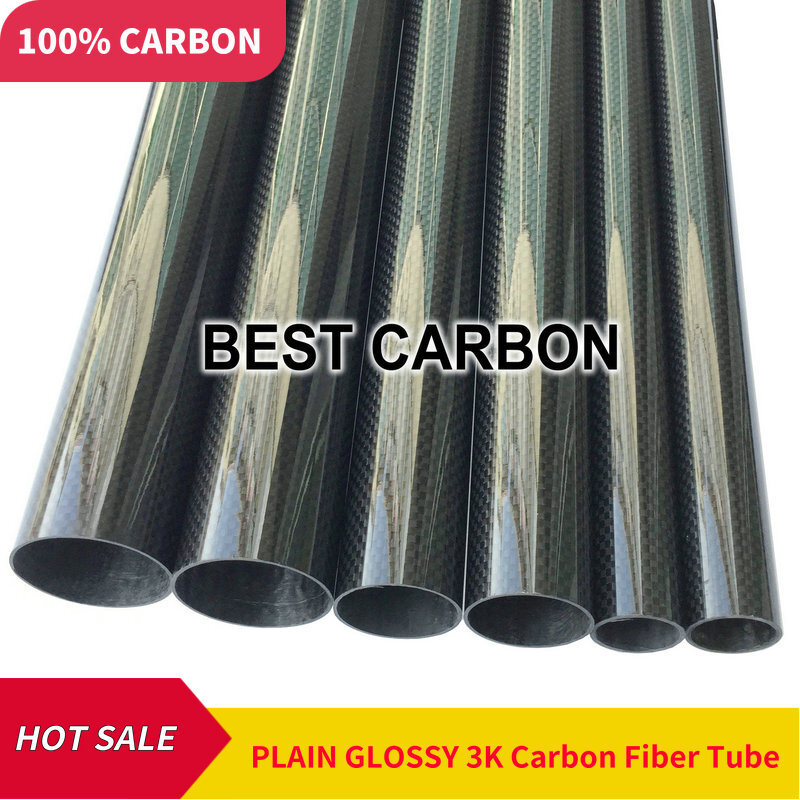 38mm x 36mm alta qualidade 3k fibra de carbono tecido liso enrolado/enrolado/tubo de tecido