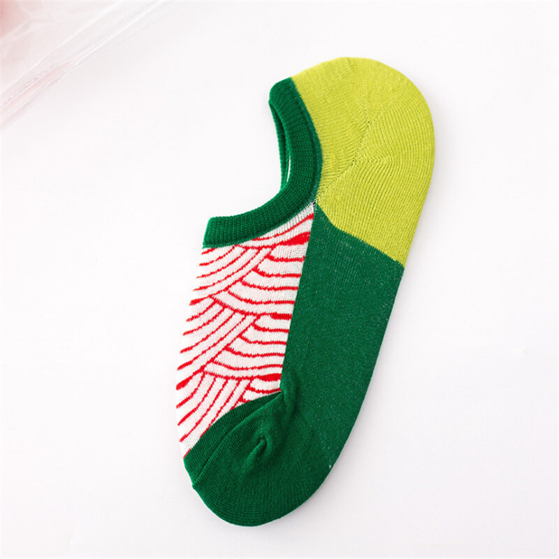 Moda Socmark-calcetines tobilleros de algodón para hombre y mujer, medias invisibles de corte bajo, informales, transpirables, divertidos, para verano