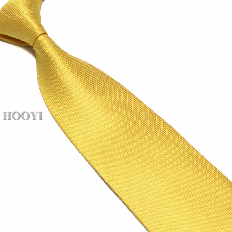 HOOYI 2019 cravatte da uomo cravatta al collo solido plaid cravatta di alta qualità 15 colori