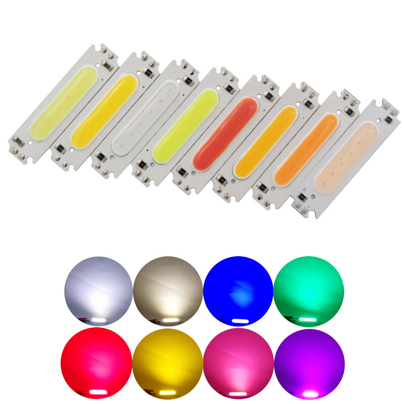 Tira de luces LED COB de 60mm y 15mm, bombilla LED COB de 12V CC, 2W, 200LM, FLIP chip para lámpara de coche DIY, gran oferta