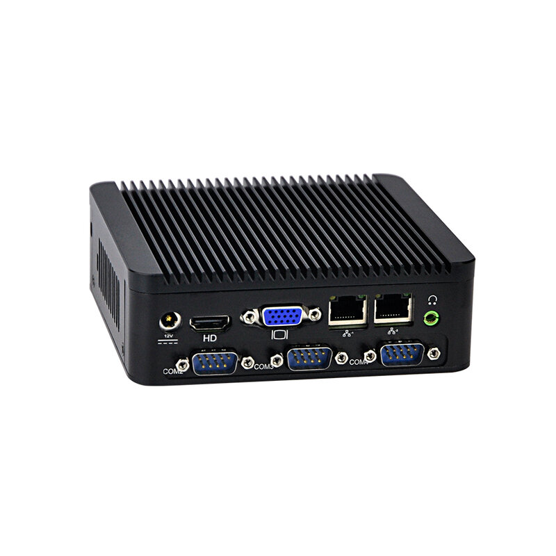 Qotom Mini PC Baytrail J1900 N2920,4 COM Công Nghiệp Micro Máy Tính 2 Ethernet X86 Không Quạt Để Bàn Công Nghiệp Máy Tính Mini