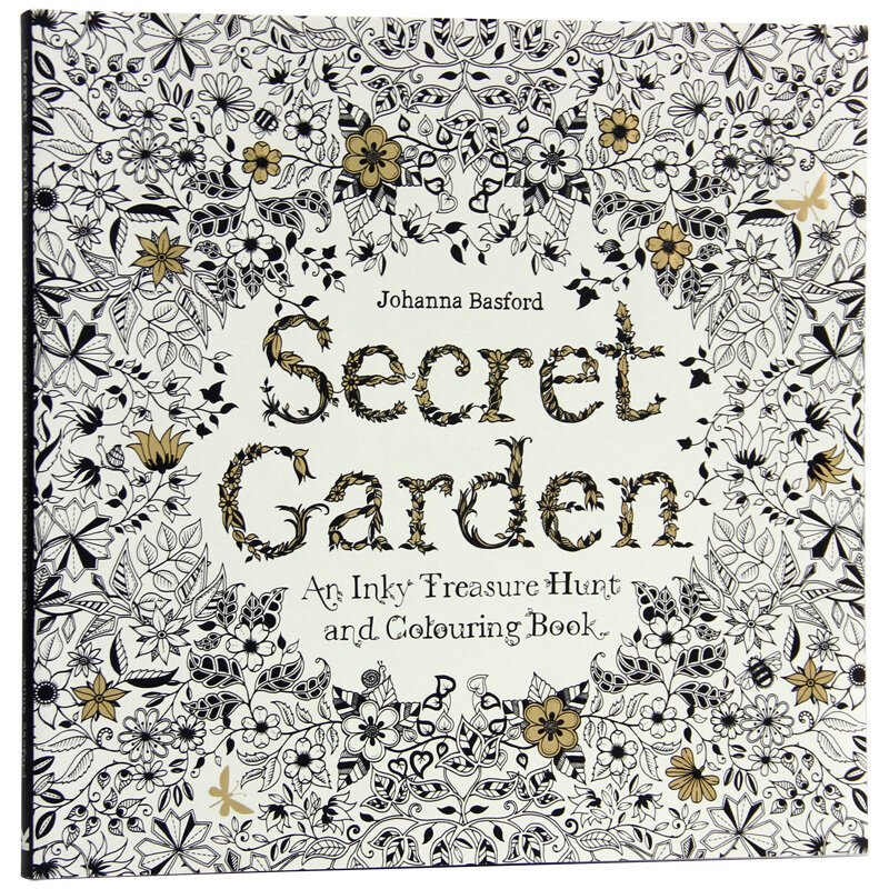 96หน้าภาษาอังกฤษ Secret Garden สมุดระบายสีสำหรับเด็กผู้ใหญ่บรรเทาความเครียดฆ่าเวลา Graffiti Book หนังสือ
