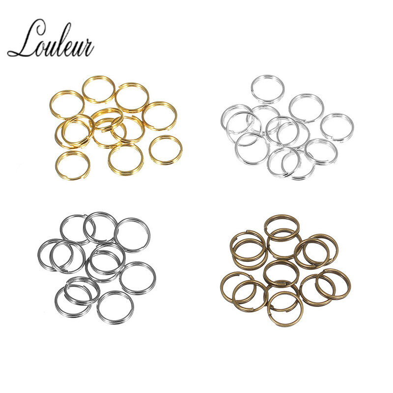 Anillos abiertos de doble bucle para hacer joyas, conectores de anillo dividido, accesorios para manualidades, 4, 5, 6, 8, 10, 12mm, 200 unids/lote