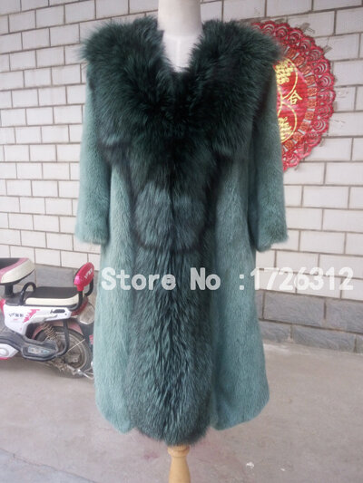 Женское пальто из натурального меха норки, большой воротник из лисьего меха, женская верхняя одежда средней длины из меха норки
