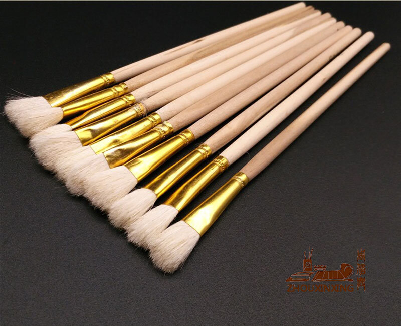 12pcs/Set paintbrush art wool hair Wooden Handle Paint Brush Supplies cleaning brush pen Depict pen color Painted pen Art brush