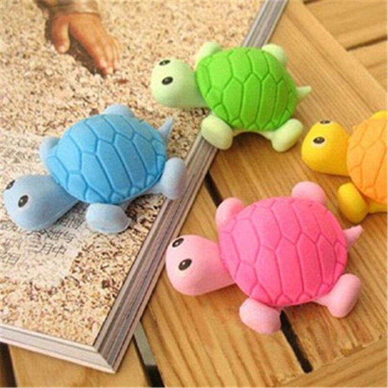 Dl coreano bonito pequeno tartaruga papelaria simulação criativa animal borracha borracha trolltech