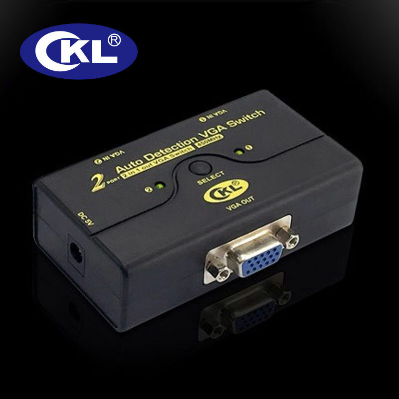 CKL ABS السيارات VGA التبديل 2 في 1 خارج ، 1 رصد 2 أجهزة الكمبيوتر الجلاد دعم كشف السيارات 2048*1536 450MHz USB بالطاقة CKL-21A