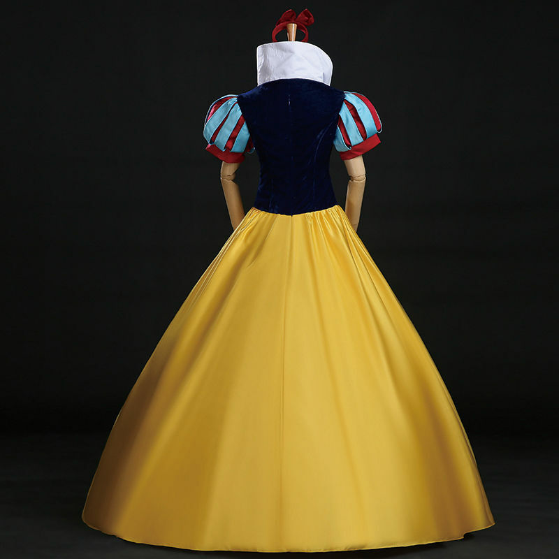 سنو وايت زي مخصص الكبار هالوين ازياء الأميرة سنو وايت تأثيري حلي عقال عباءة فستان أبيض ثلجي