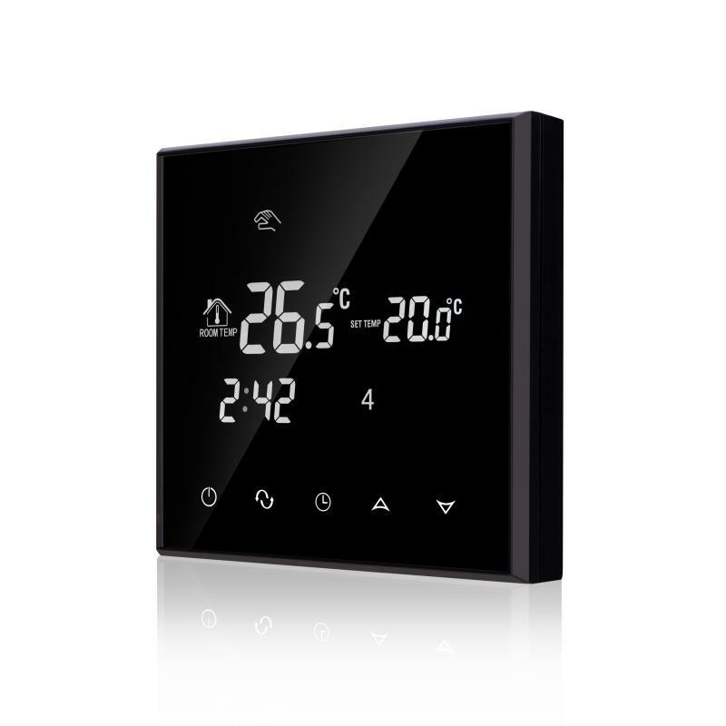 Thermostat électrique pour chauffage au sol, sans Wifi, 230vac, écran négatif en lettres colorées, 5 + 2 semaines programmables, 16A