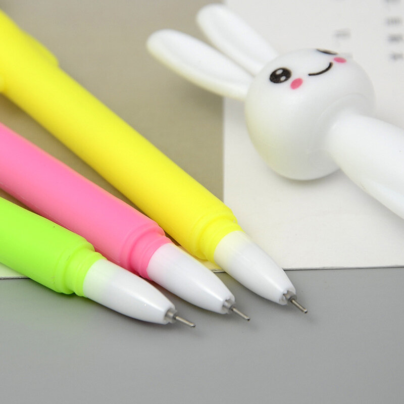 0.38 مللي متر Kawaii البلاستيك هلام القلم الكرتون الأرنب القلم جميل محايد أقلام للكتابة الاطفال هدية الكورية القرطاسية المدرسية المورد