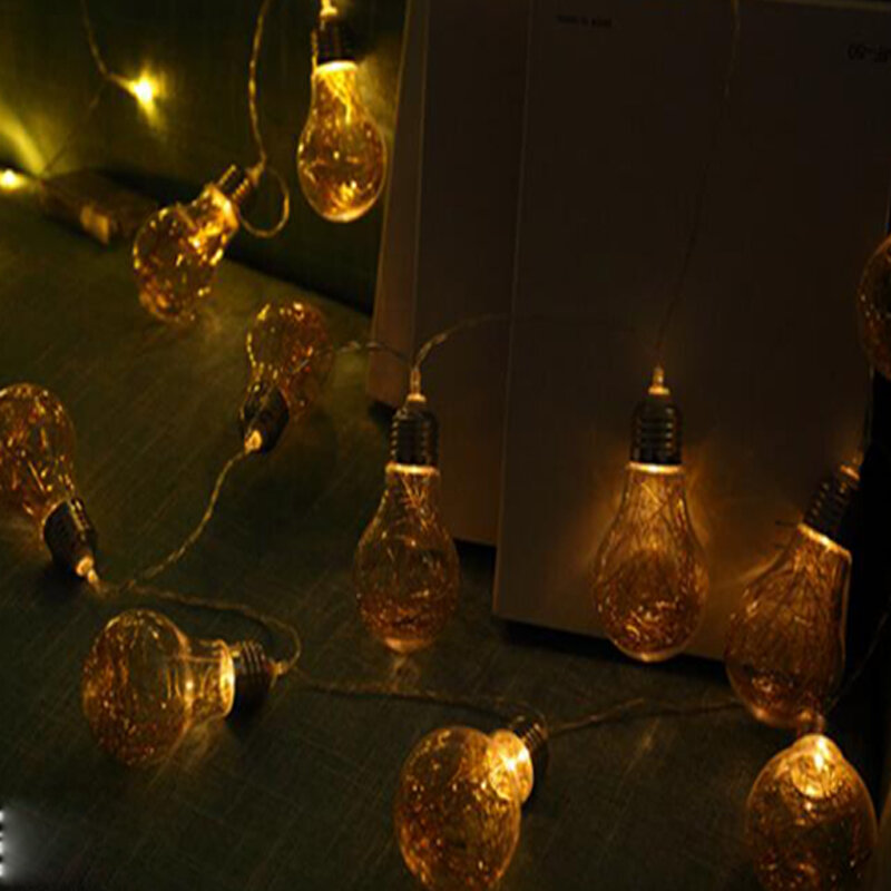 LED String Cahaya Bola Dunia Lampu 10/20LED Bola Lampu Jernih Dalam/Luar Ruangan Bola Lampu Natal Taman Lampu Teras