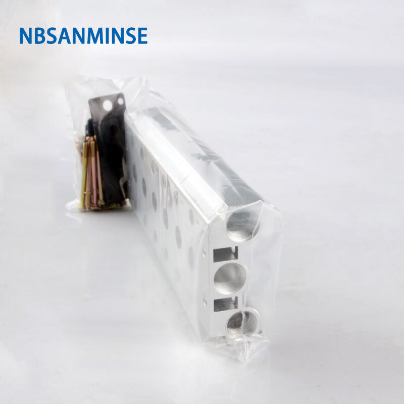NBSANMINSE Pneumatic Manifold 4V210 Conflux Board For 4V100 4V200 4V300 4V400 series Aluminum Material