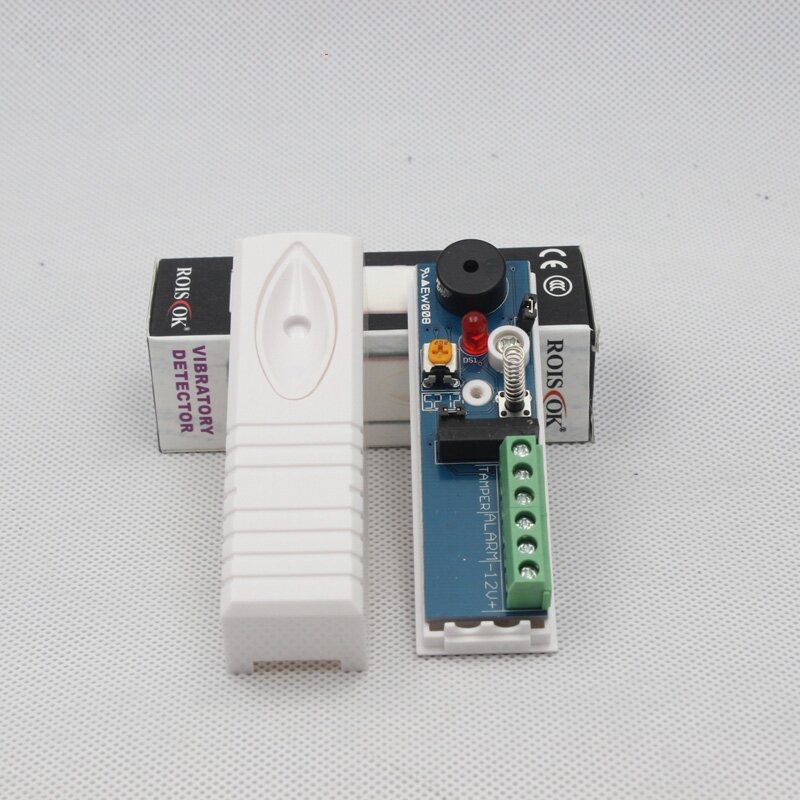 (1 sztuk) inteligentny cyfrowy przewodowy czujnik wibracji Alarm szklana ściana sejf case box shock detector alarm antywłamaniowy