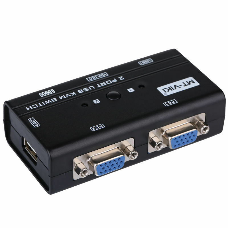 MT-VIKI 2 Port USB VGA KVM Switch Manuelle Taste Drücken Sie Wählen Orginal Kabel 2 STÜCK Teilen 1 Monitor mit Tastatur und Maus MT-260KL